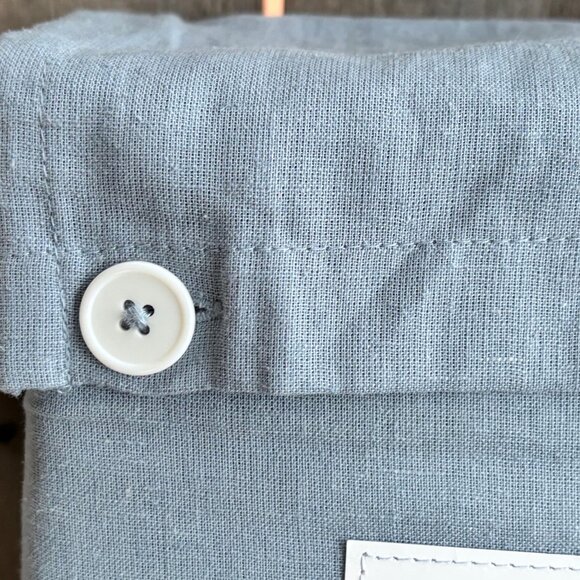 Tommy Bahama Linen Blend KING Size Sheet Set - Dusty Blue Washed Linen Blend - Picture 3 of 5